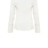 Hope White Draped Tie Front Shirt