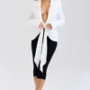 Hope White Draped Tie Front Shirt
