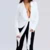 Hope White Draped Tie Front Shirt