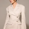 Hudson Beige Hourglass Blazer