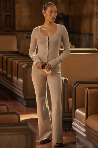 Hunter Grey Cashmere Straight Leg Trousers