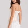 Idella Cream Satin Lace Trim Corset Top