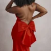Ilaria Red Bow Halter Dress
