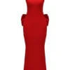 Ilaria Red Bow Halter Dress