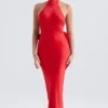 Ilaria Red Bow Halter Dress