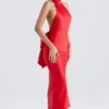 Ilaria Red Bow Halter Dress