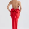 Ilaria Red Bow Halter Dress