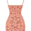 Ilayda Sorbet Embroidered Floral Lace Mini Dress