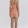 Ilayda Sorbet Embroidered Floral Lace Mini Dress