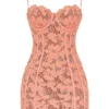 Ilayda Sorbet Embroidered Floral Lace Mini Dress