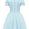Imani Delicate Blue Satin Pleated Mini Dress