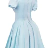 Imani Delicate Blue Satin Pleated Mini Dress