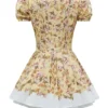 Imani Honeyflower Print Pleated Cotton Mini Dress