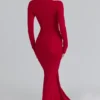 Imogen Scarlet Red Hip Drape Maxi Dress