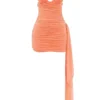 India Sorbet Gathered Mini Dress