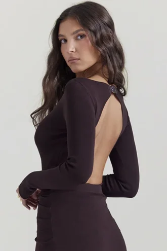 Inoe Espresso Open Back Bodysuit