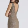 Iolana Beige Tulle Hand Embellished Beaded Mini Dress – Limited Edition