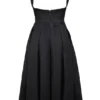 Isabeau Black Textured Satin Corset Midi Dress