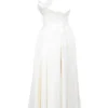 Isabeau Ivory Textured Satin Corset Midi Dress