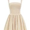 Isadora Gingerbread Gingham Mini Dress