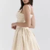 Isadora Gingerbread Gingham Mini Dress