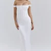 Isis Ivory Satin Corset Maxi Dress