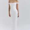Isis Ivory Satin Corset Maxi Dress