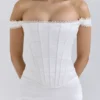 Isis Ivory Satin Corset Maxi Dress