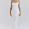 Isis Ivory Satin Corset Maxi Dress