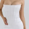 Isis Ivory Satin Corset Maxi Dress