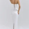 Isis Ivory Satin Corset Maxi Dress
