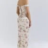 Isis Vintage Cream Floral Print Corset Maxi Dress