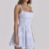 Isla Bluebell Scallop Lace Broderie Anglais Mini Sundress