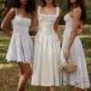 Isla Bluebell Scallop Lace Broderie Anglais Mini Sundress