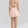 Isla Peach Scallop Lace Broderie Anglaise Mini Dress