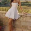 Isla White Custom Lace Broderie Anglaise Mini Dress