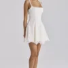 Isla White Custom Lace Broderie Anglaise Mini Dress