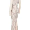 Isoline Peach Lace Maxi Dress