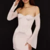 Isra Crystal Satin Corset Mini Dress