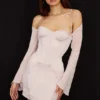 Isra Crystal Satin Corset Mini Dress
