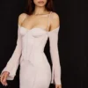 Isra Crystal Satin Corset Mini Dress