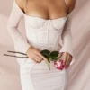 Isra Crystal Satin Corset Mini Dress