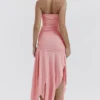 Ivana Apricot Gathered Asymmetric Dress