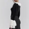 Jacinda Black Velvet Lace Trimmed Corset Top