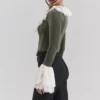 Jacinda Forest Green Velvet Lace Trimmed Corset Top