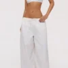 Jae White Cotton Wide Leg Trousers