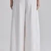 Jae White Cotton Wide Leg Trousers