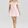 Jaide Pink Stretch Cotton Off Shoulder Corset Mini Dress