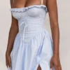 Jaime Soft Blue Cotton Broderie Anglais Midi SunDress