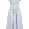 Jaime Soft Blue Cotton Broderie Anglais Midi SunDress